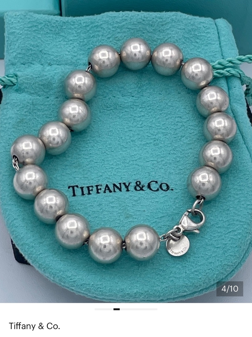 Tiffany & Co. Sterling Silver Bead Bracelet in Silver